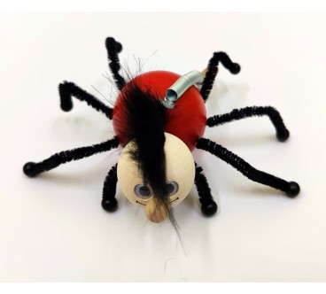 Spring Wooden Black Spider Puppet Handmade Toy