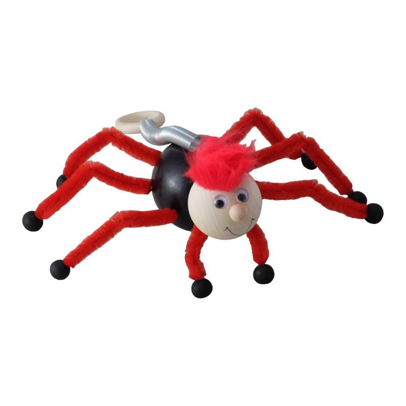 Wooden World Spring Wooden Red Spider Puppet, Handmade Bouncy Toy, Hanging Decoration & Gift Wooden World Spring Wooden Red Spider Puppet, Handmade Bouncy Toy, Hanging Decoration & Gift