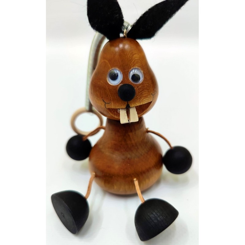 Wooden World Spring Wooden Rabbit Puppet, Handmade Bouncy Toy, Hanging Decoration & Gift Wooden World Spring Wooden Rabbit Puppet, Handmade Bouncy Toy, Hanging Decoration & Gift