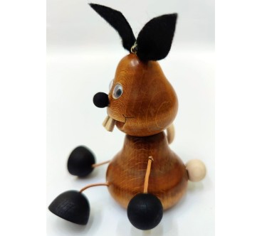 Spring Wooden Rabbit Puppet Handmade Toy