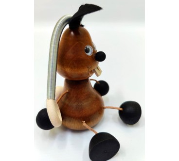 Spring Wooden Rabbit Puppet Handmade Toy