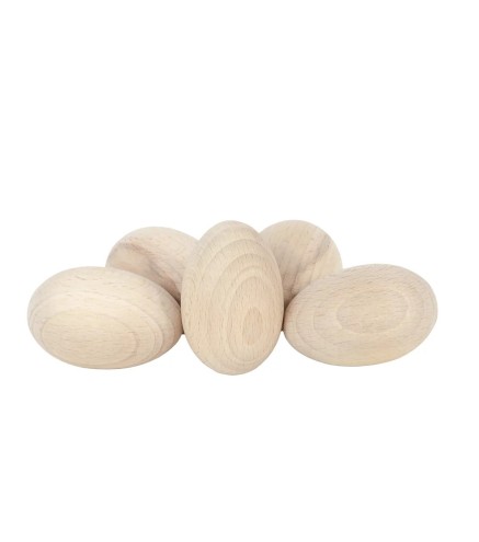 Tiny Wooden Eggs Set of 10 Beech Wood Craft Blanks
