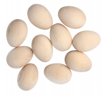 Small Wooden Eggs Set of 50 Beech Wood Craft Blanks
