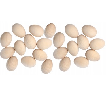 Medium Wooden Eggs Set of 5 Beech Wood Craft Blanks