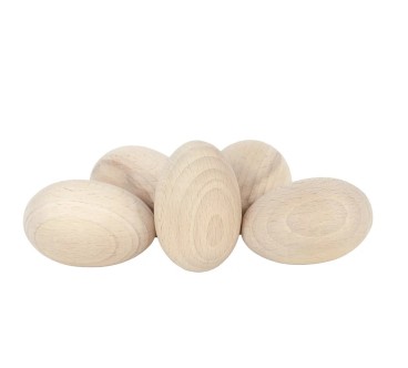 Large Wooden Eggs Set of 10 Beech Wood Craft Blanks