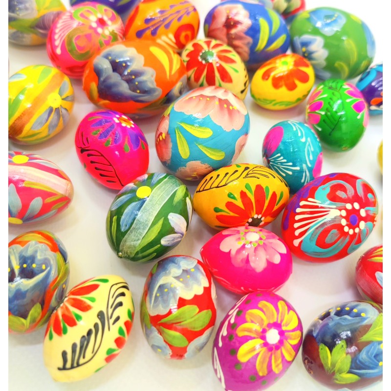 Wooden Hand Painted Eggs Set of 10 Beech Wood Medium Decorative Eggs Wooden Hand Painted Eggs Set of 10 Beech Wood Medium Decorative Eggs