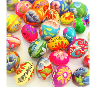 Wooden Hand Painted Egg Beech Wood Decorative