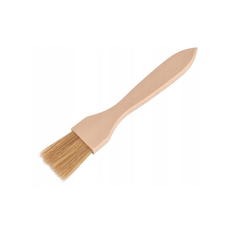 Wide Flat Wooden Pastry Brush Beech Wood with Natural Bristles Basting Glazing BBQ