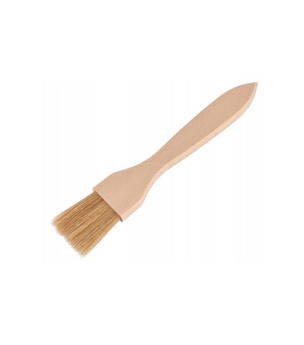 Wide Flat Wooden Pastry Brush Beech Wood Natural Bristles