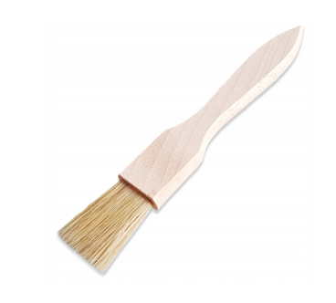 Wide Flat Wooden Pastry Brush Beech Wood Natural Bristles