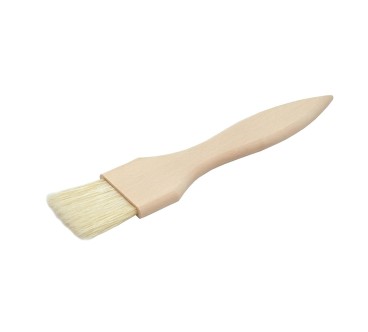 Wide Flat Wooden Pastry Brush Beech Wood Natural Bristles