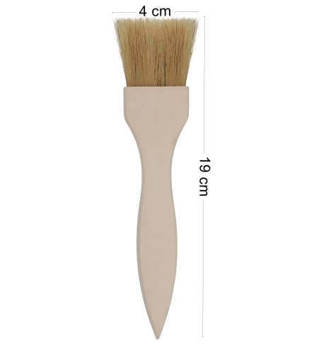 Extra Wide Flat Wooden Pastry Brush Beech Wood with Natural Bristles Basting Glazing BBQ
