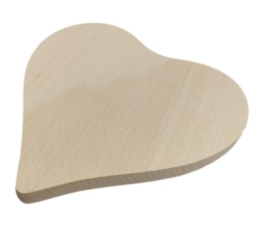 Heart Shaped Wooden Chopping Board Beech Wood 20 x 20 cm Smooth Raw