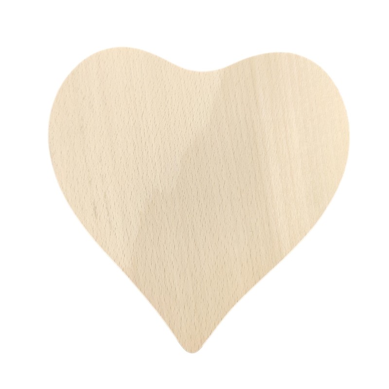 Heart Shaped Wooden Chopping Board Set of 10 Beech Wood 20 x 20 cm Smooth Raw