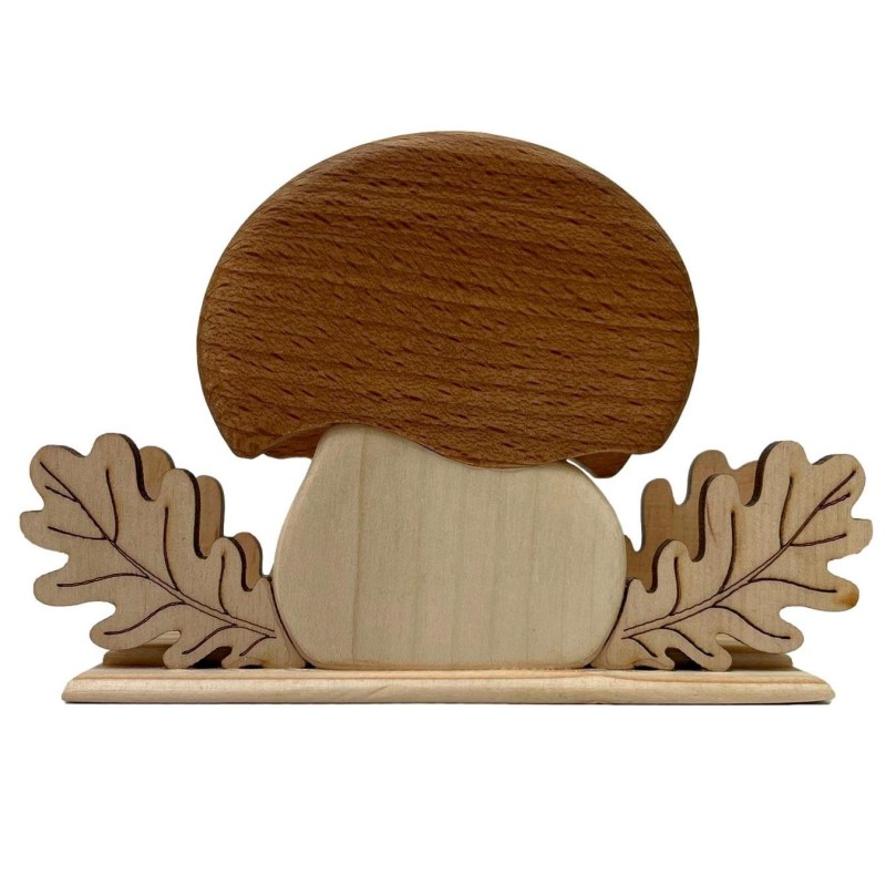 Wooden Napkin Holder Mushroom Shape Mixed Wood Smooth Finished Table Accessory