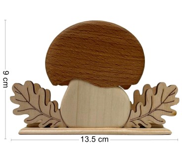Wooden Napkin Holder Mushroom Shape Mixed Wood Smooth Finished Table Accessory