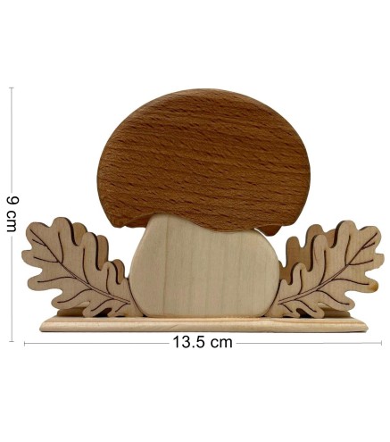 Wooden Napkin Holder Mushroom Shape Mixed Wood Smooth Finished Table Accessory