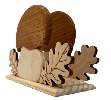 Wooden Napkin Holder Mushroom Shape Mixed Wood