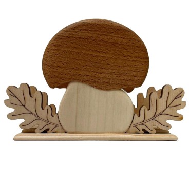 Wooden Napkin Holder Mushroom Shape Mixed Wood