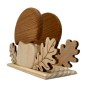 Wooden Napkin Holder Mushroom Shape Mixed Wood Smooth Finished Table Accessory