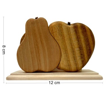 Wooden Napkin Holder Apple Pear Shape Mixed Wood Smooth Finished Table Accessory