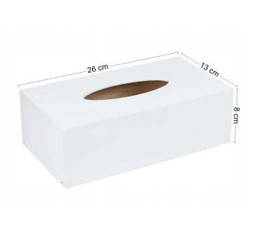 White Wooden Tissue Box Holder Bottom Open