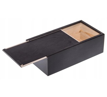 Black Wooden Tissue Box Napkin Holder Bottom Open Table Storage