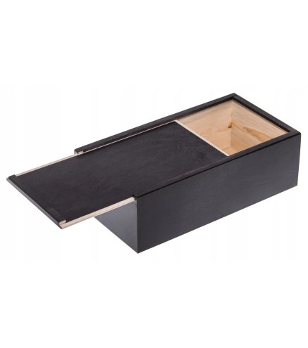 Black Wooden Tissue Box Napkin Holder Bottom Open Table Storage