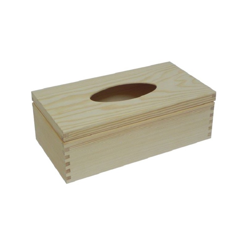 Raw Wooden Tissue Box Napkin Holder Unpainted Top Open Natural Wood
