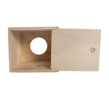 Square Wooden Tissue Box Napkin Holder Raw Unpainted Bottom Open