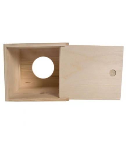 Square Wooden Tissue Box Napkin Holder Raw Unpainted Bottom Open