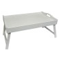 White Wooden Breakfast Tray with Folding Legs Bed Serving Tray 50 x 30 cm