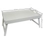 White Wooden Breakfast Tray with Folding Legs Bed Serving Tray 50 x 30 cm