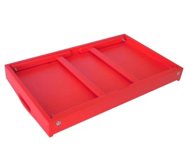 Red Wooden Breakfast Tray with Folding Legs 50 x 30 cm