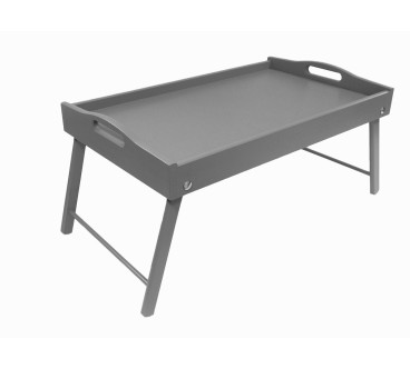 Grey Wooden Breakfast Tray with Folding Legs 50 x 30 cm