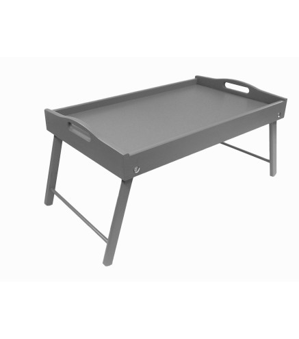 Grey Wooden Breakfast Tray with Folding Legs 50 x 30 cm