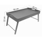 Grey Wooden Breakfast Tray with Folding Legs Bed Serving Tray 50 x 30 cm