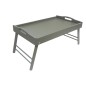 Grey Wooden Breakfast Tray with Folding Legs Bed Serving Tray 50 x 30 cm