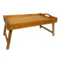 Light Brown Wooden Breakfast Tray with Folding Legs Bed Serving Tray 50 x 30 cm