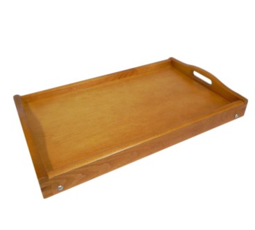 Light Brown Wooden Breakfast Tray with Folding Legs 50 x 30 cm