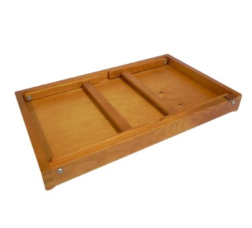 Light Brown Wooden Breakfast Tray with Folding Legs 50 x 30 cm