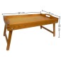 Light Brown Wooden Breakfast Tray with Folding Legs Bed Serving Tray 50 x 30 cm