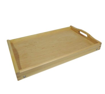 Light Wood Wooden Breakfast Tray with Folding Legs 50 x 30 cm