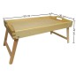 Raw Wooden Breakfast Tray with Folding Legs Bed Serving Tray 50 x 30 cm