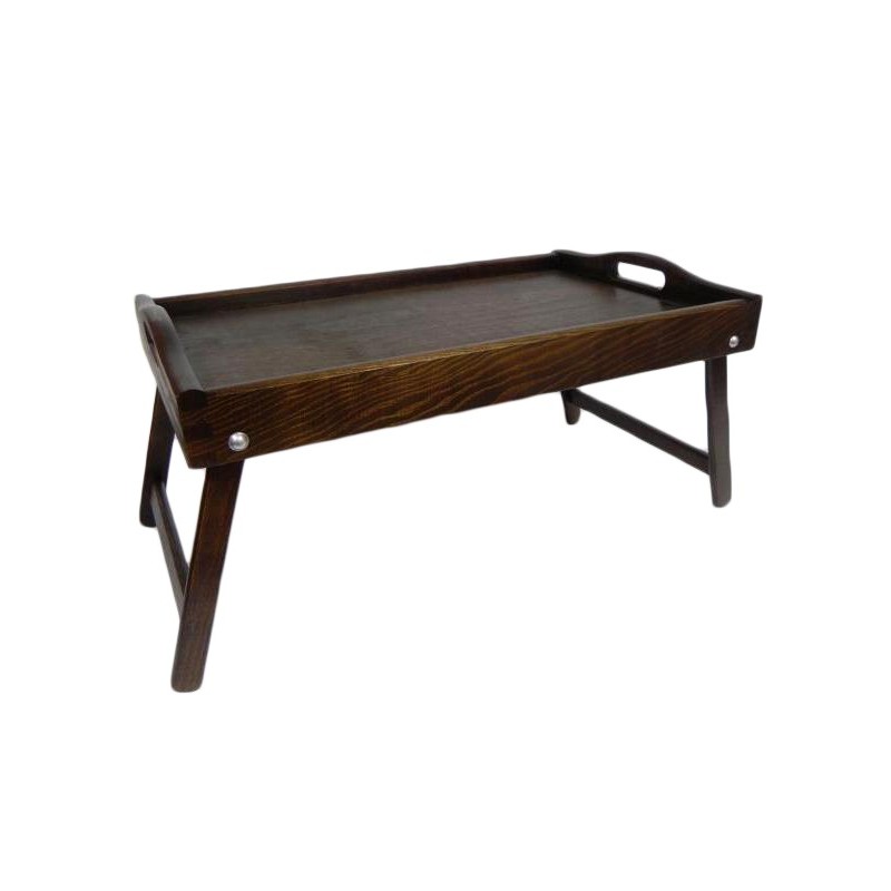 Dark Brown Wooden Breakfast Tray with Folding Legs Bed Serving Tray 50 x 30 cm Dark Brown Wooden Breakfast Tray with Folding Legs Bed Serving Tray 50 x 30 cm