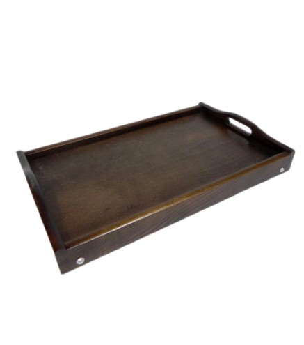 Dark Brown Wooden Breakfast Tray with Folding Legs Bed Serving Tray 50 x 30 cm