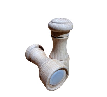 Wooden Salt and Pepper Shakers Set of 2 Beech Wood 10 cm
