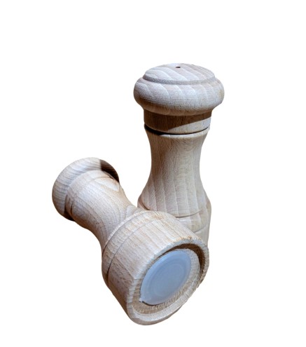 Wooden Salt and Pepper Shakers Set of 2 Beech Wood 10 cm