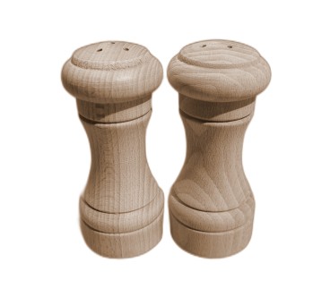 Wooden Salt and Pepper Shakers Set of 2 Beech Wood