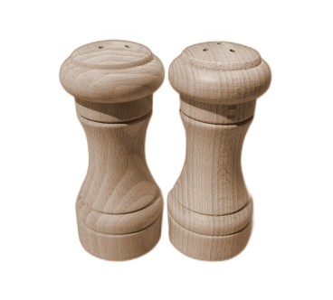 Wooden Salt and Pepper Shakers Set of 2 Beech Wood
